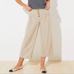NWT LOFT High Waist Button Front Lightweight Fluid Pant